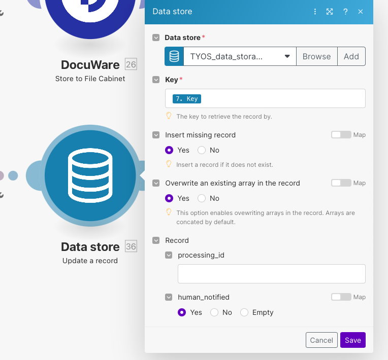 Data Store module configuration