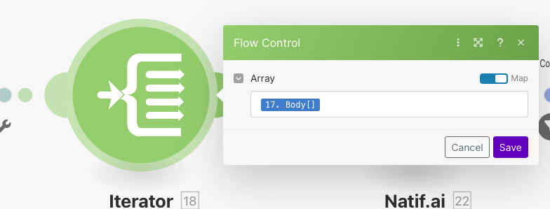 Iterator module configuration