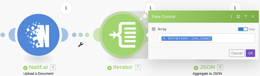 Iterator to aggregator
