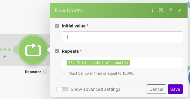 Repeater module configuration